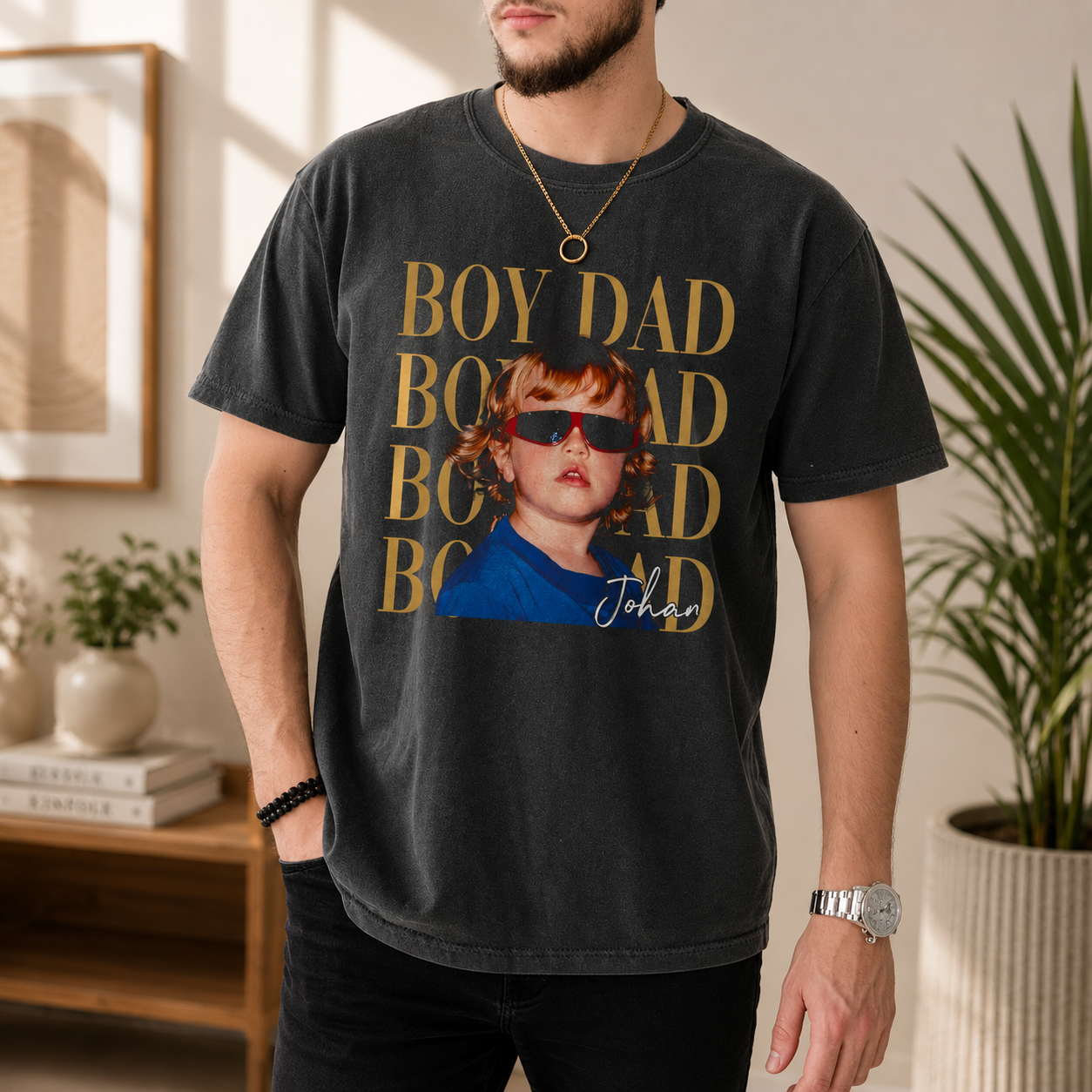 Personalized Photo Comfort Shirt Gift for Dad - Girl Dad T-Shirt Comfort Shirt GradoCreations