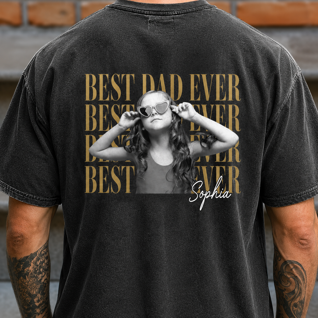 Personalized Comfort Shirt Custom Photo Gift for Dad Comfort Shirt Back GradoCreations