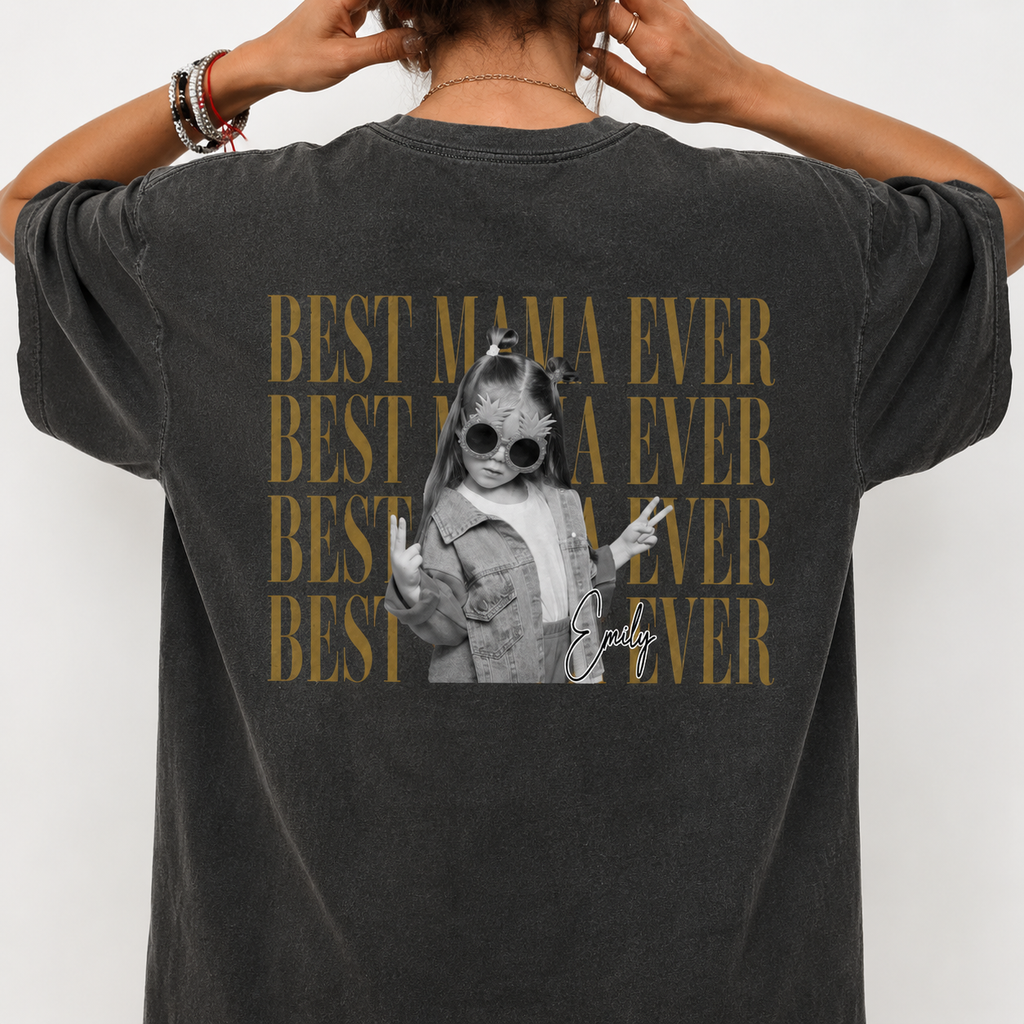 Personalized Comfort Shirt Custom Photo Gift for Dad Comfort Shirt Back GradoCreations