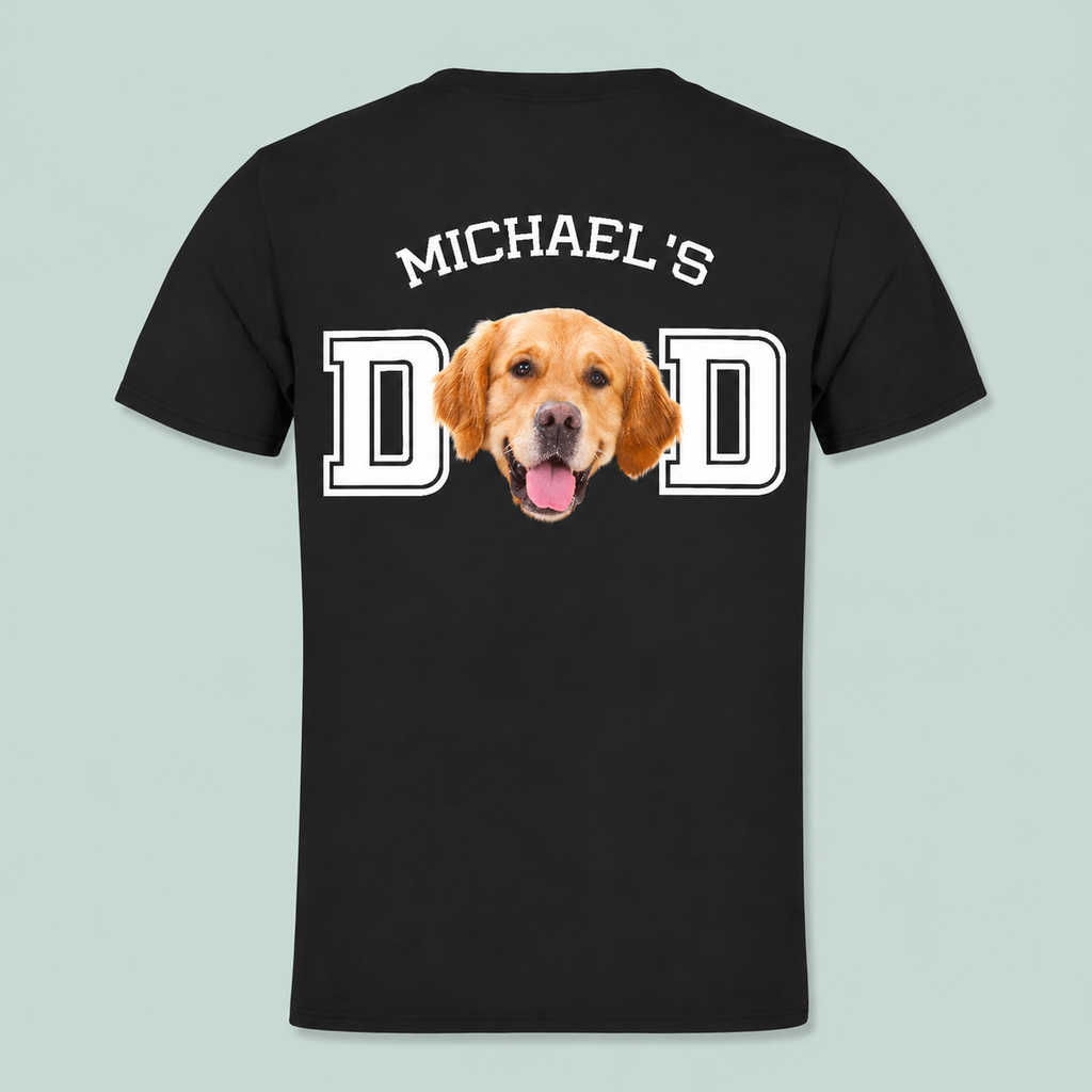 Personalized Dog Dad Photo Shirt Custom Gift for Dog Lovers HN590 - Tshirt Back GradoCreations