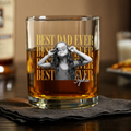 Personalized Vintage Photo Whiskey Glass Custom Gift for Dad HN590 - Print Rock Glass GradoCreations
