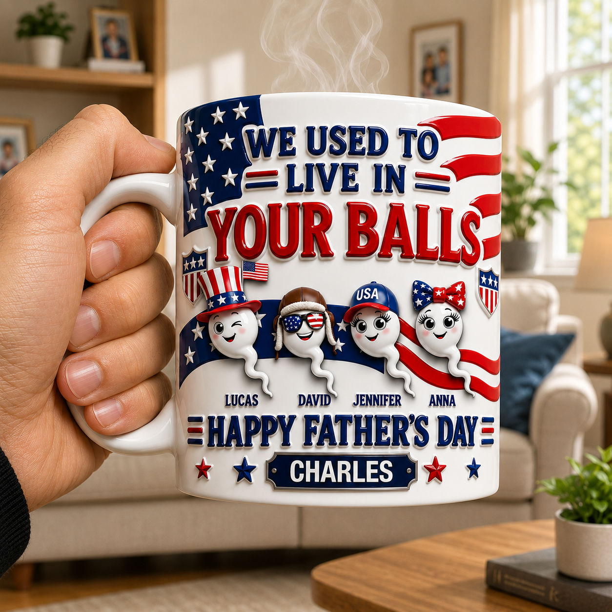 Personalized 3D Mug Unique Gift for Dad Father's Day 3D mug fix GradoCreations