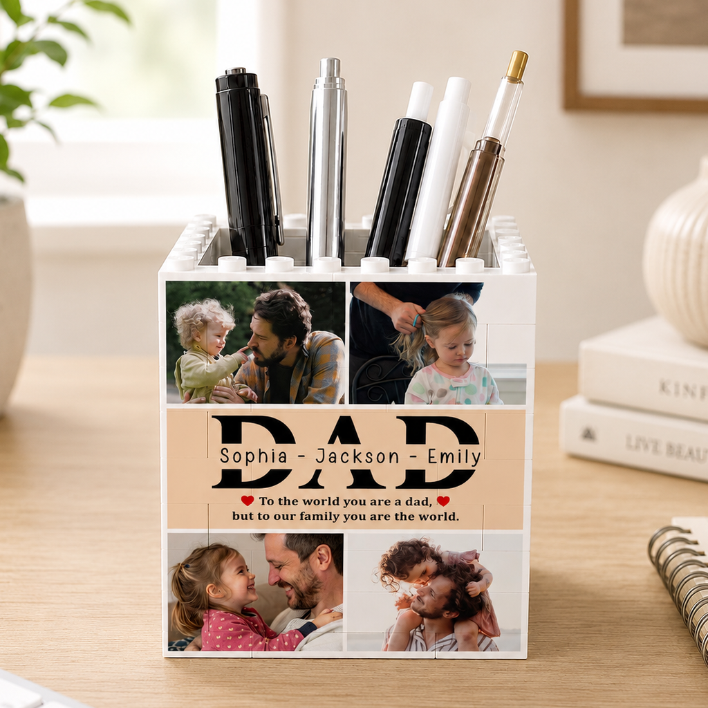 Personalized Photo Building Block Gift for Dad Father's Day HN590 - Building Blocks diff design fix GradoCreations