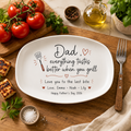 Personalized Grill Platter Custom Name Gift for Dad HN590 - Platter fix GradoCreations