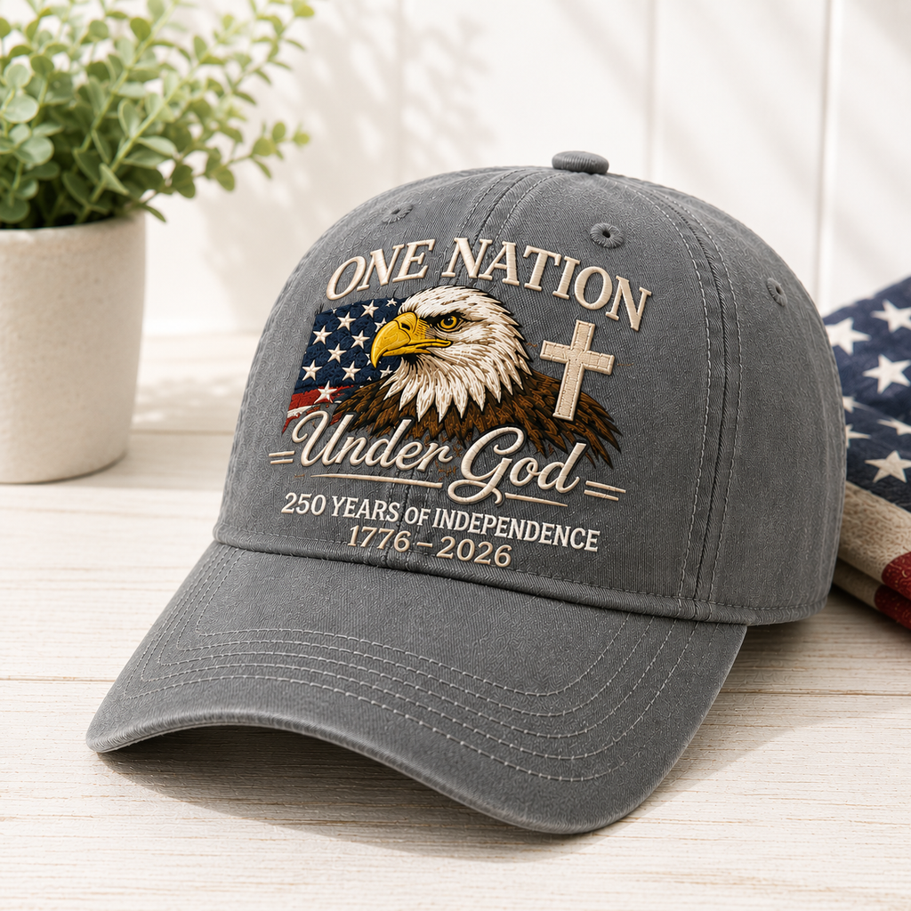 Personalized Independence Day Hat Custom 250 Years Gift Idea HN590 - Embroidered Washes Cap Fix GradoCreations
