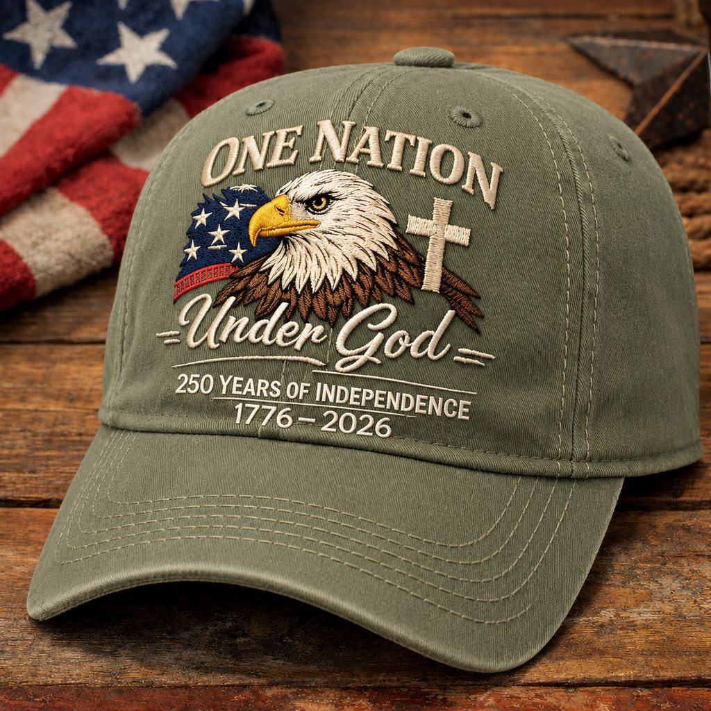 Personalized Independence Day Hat Custom 250 Years Gift Idea HN590 - Embroidered Washes Cap Fix GradoCreations