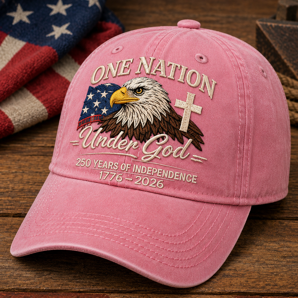 Personalized Independence Day Hat Custom 250 Years Gift Idea HN590 - Embroidered Washes Cap Fix GradoCreations