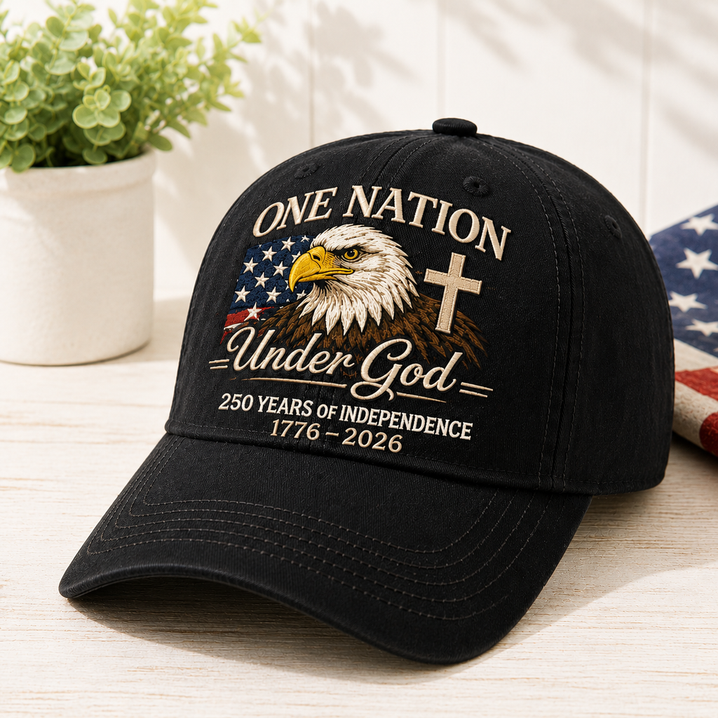 Personalized Independence Day Hat Custom 250 Years Gift Idea HN590 - Embroidered Washes Cap Fix GradoCreations