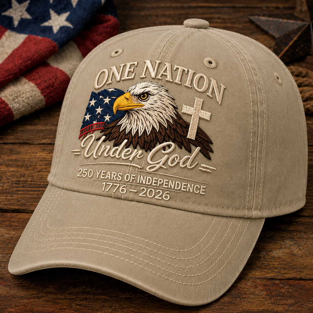 Personalized Independence Day Hat Custom 250 Years Gift Idea HN590 - Embroidered Washes Cap Fix GradoCreations