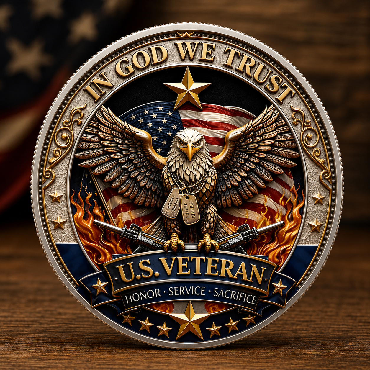 Personalized Commemorative Coin 250 Years Freedom Gift for Veterans HN590 - Commemorative Coin GradoCreations