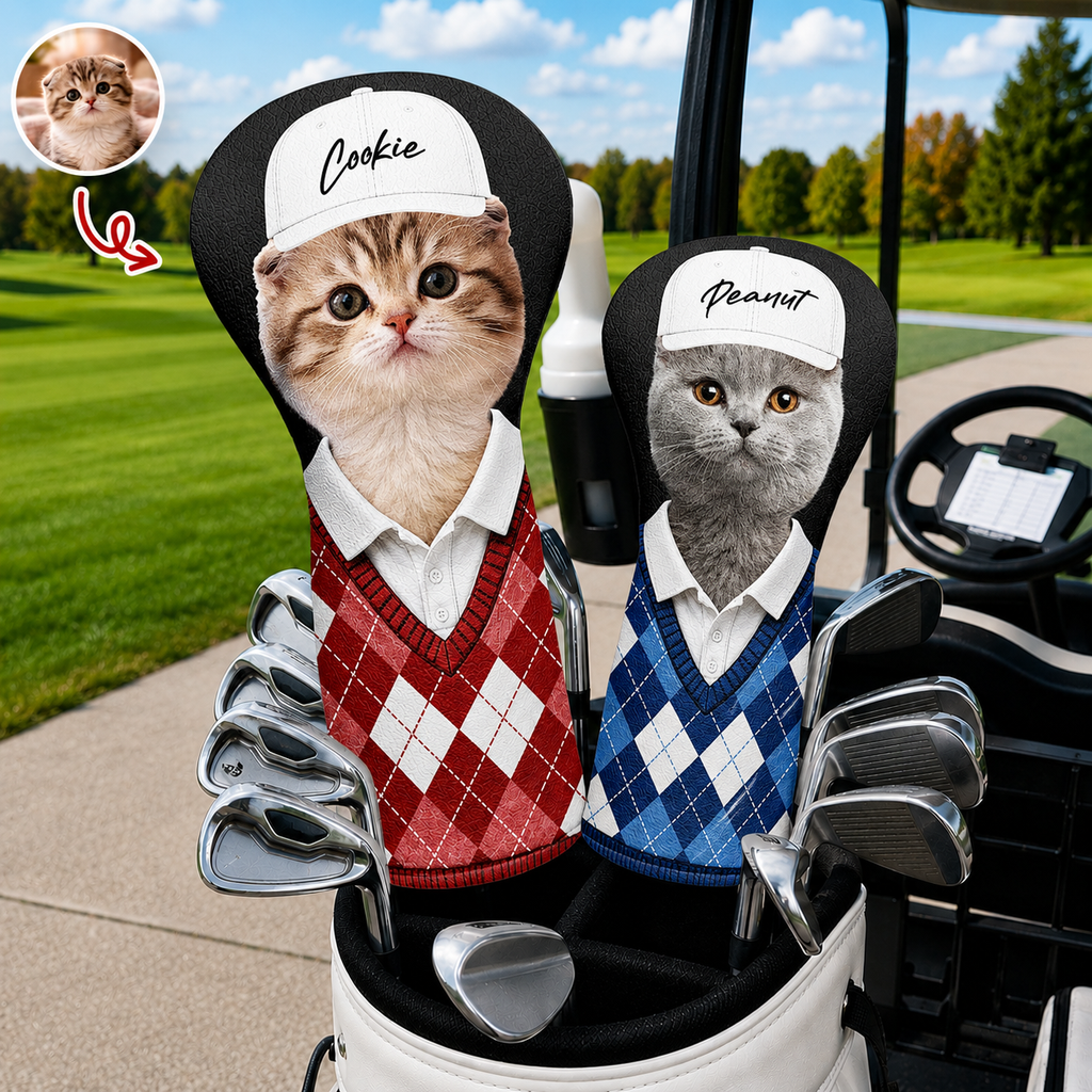 Personalized Pet Photo Golf Head Cover Gift for Dog Dad HN590 - Golf Head Cover different design GradoCreations