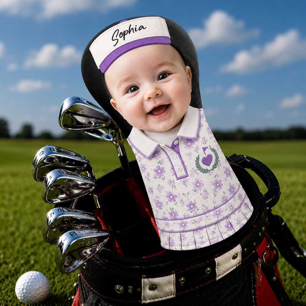 Personalized Baby Photo Golf Club Head Cover Gift for Dad HN590 - Golf Head Cover GradoCreations
