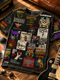 All-Over Print Classic Rock T-Shirt Gift for Music Lovers GradoCreations