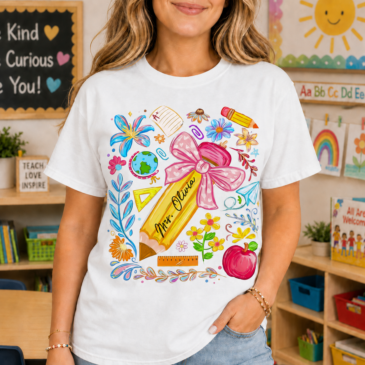 Personalized Unisex T-shirt Hoodie Custom Teacher Gift Shirt GradoCreations
