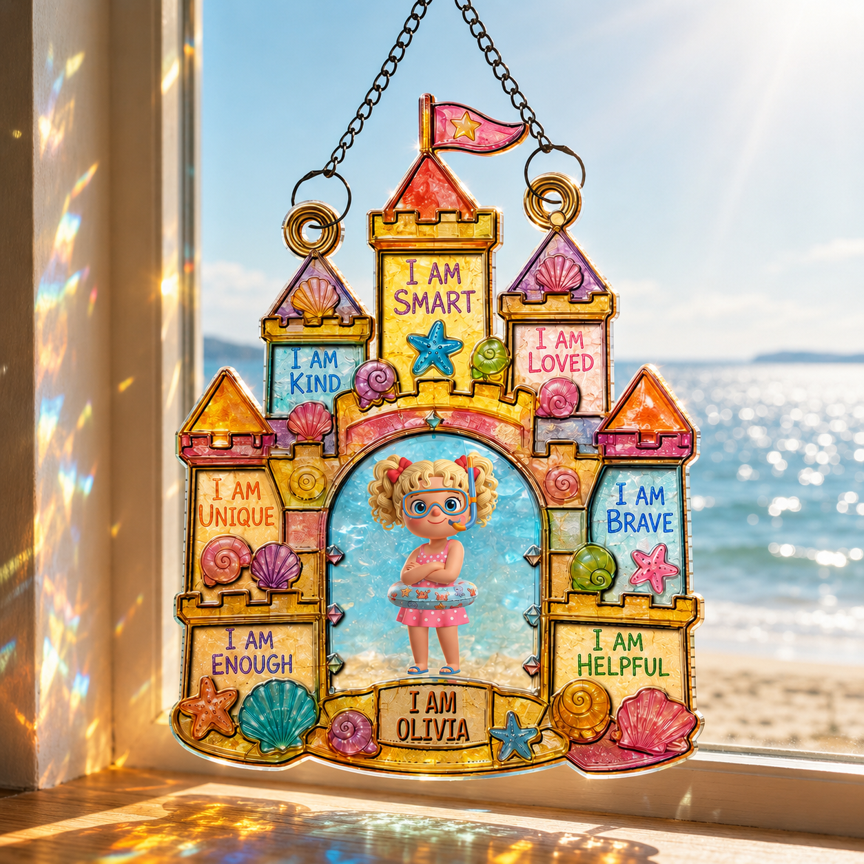 Personalized Affirmation Suncatcher Custom Name Gift for Kids Suncatcher GradoCreations