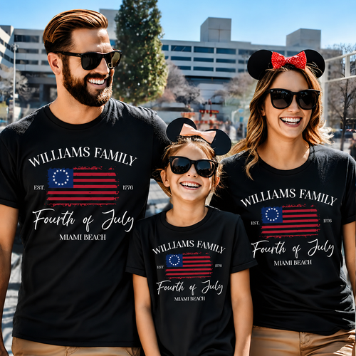 Personalized 4th of July Family Name Matching Shirt Gift HN590 - Tshirt GradoCreations