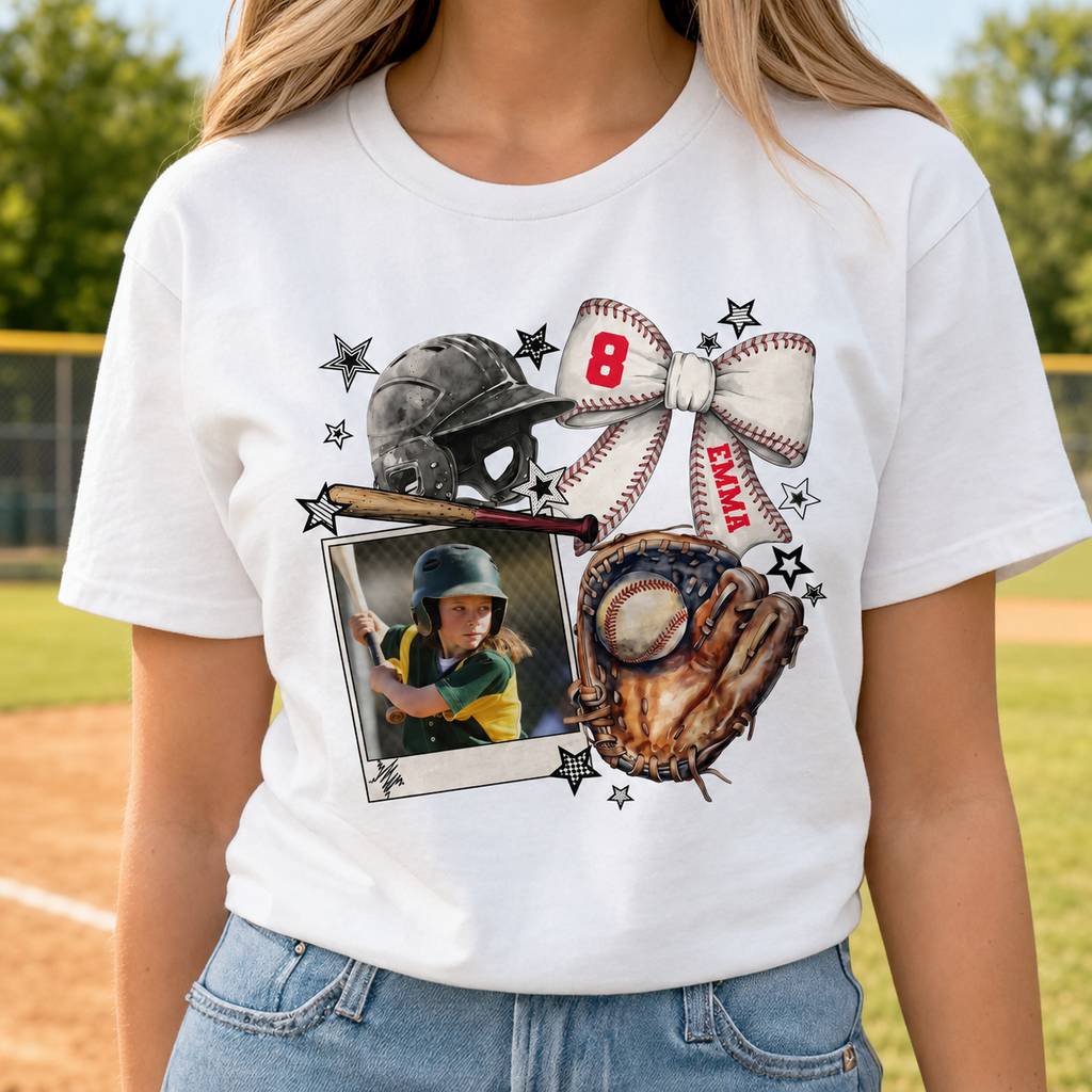 Personalized Baseball T-shirt Hoodie Custom Photo Gift for Mom Shirt GradoCreations