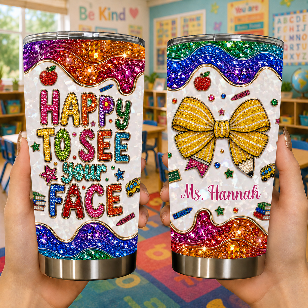 Personalized Stainless Steel Tumbler Custom Teacher Gift 20oz 30oz Tumbler GradoCreations