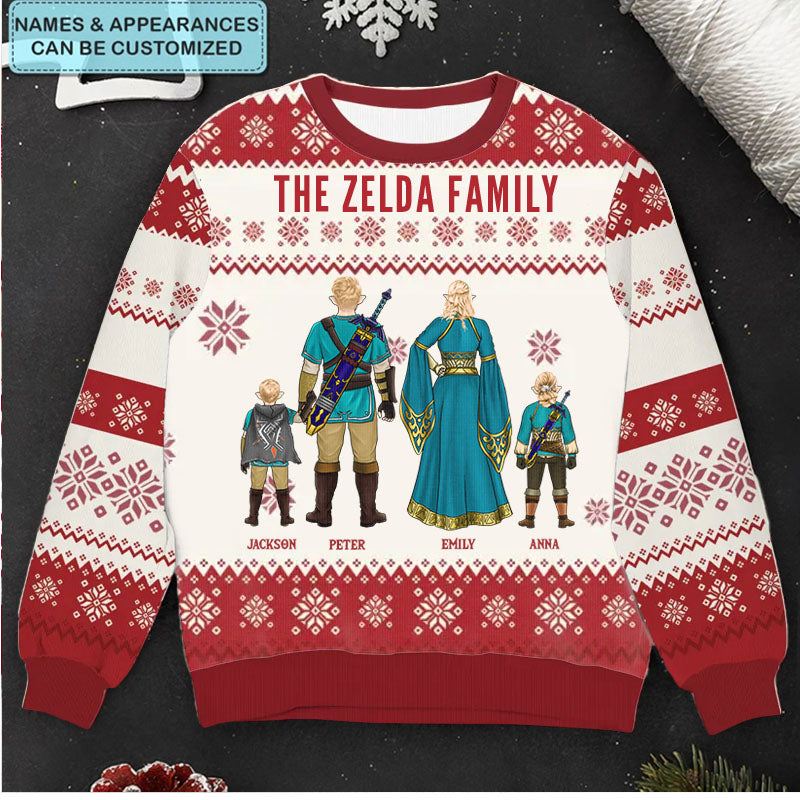 Personalized Zelda Family Ugly Christmas Sweatshirt Gift