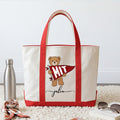 Personalized Embroidery Tote Bag with College Pennant for Students & Teachers