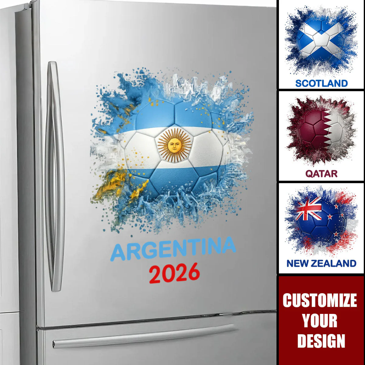 Personalized Country Flag Decal for World Cup 2026 Soccer Fans