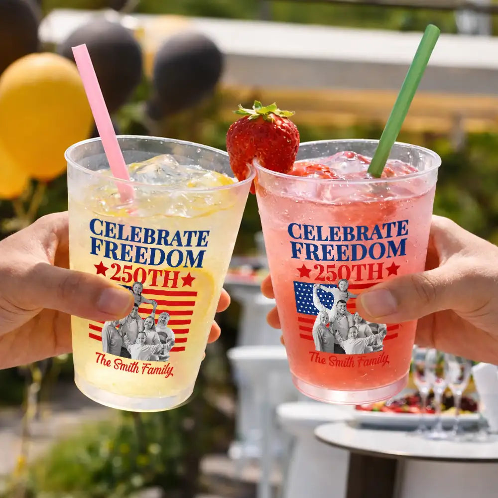 Personalized Frosted Cups Custom Photo Patriotic Gift Family