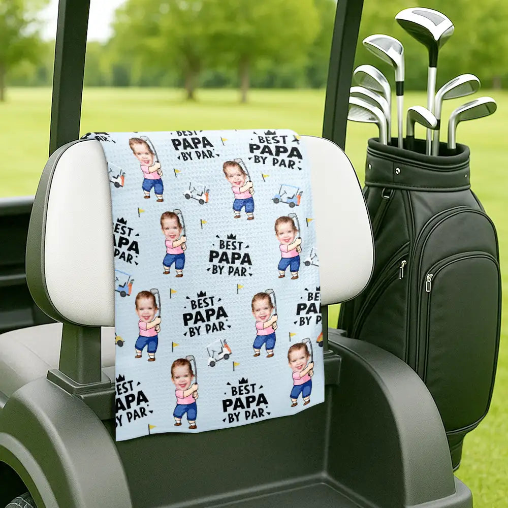 Personalized Funny Golf Towel Custom Photo Gift for Dad