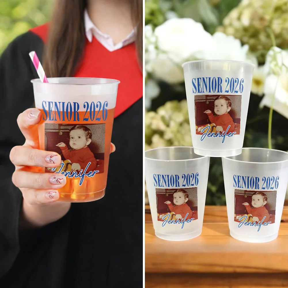 Personalized Frosted Graduation Cups with Custom Photo for Seniors 2026