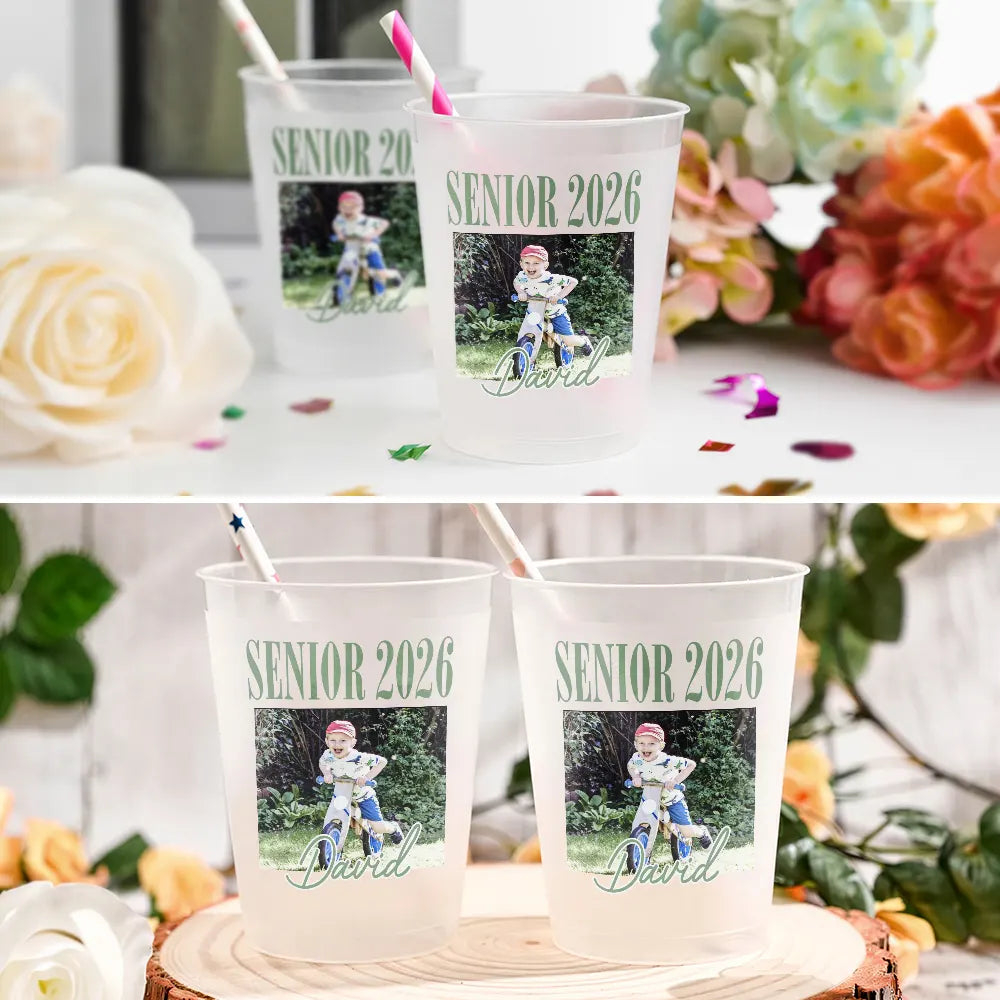 Personalized Frosted Graduation Cups with Custom Photo for Seniors 2026