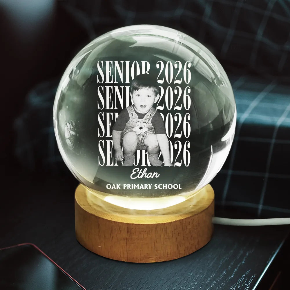 Personalized Graduation Crystal Globe Lamp Custom Photo Gift for Graduates
