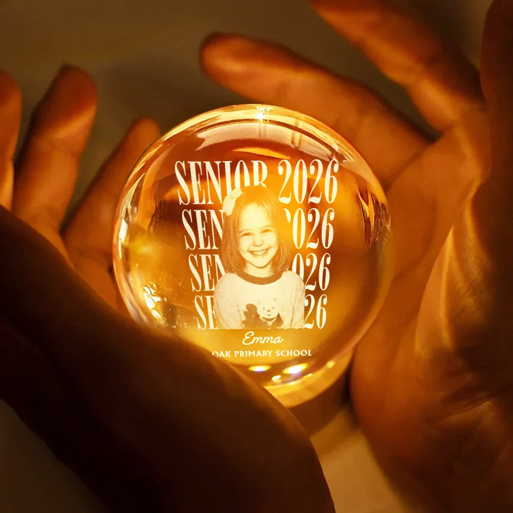 Personalized Graduation Crystal Globe Lamp Custom Photo Gift for Graduates