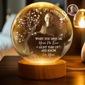 Personalized Crystal Globe Lamp Custom Photo Gift for Dad, Grandpa