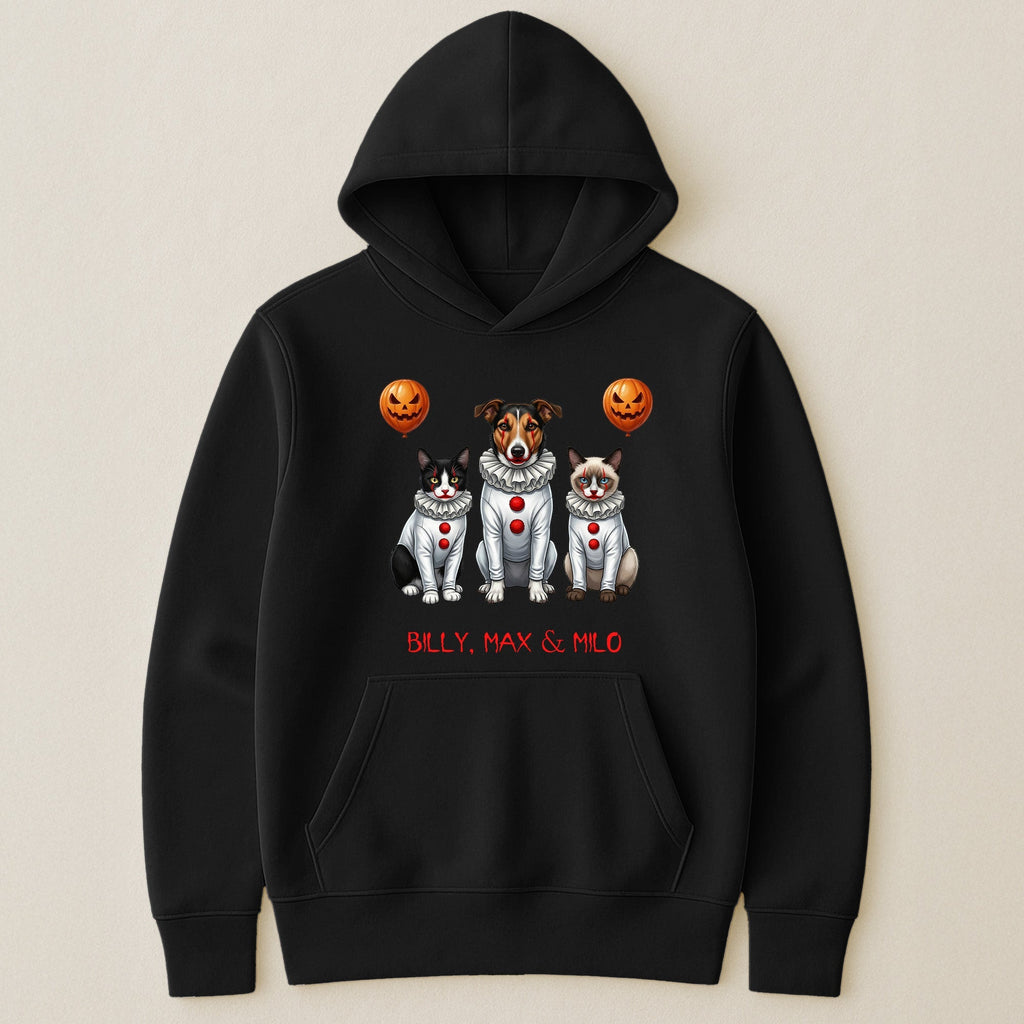 Custom Pet Portrait Halloween Clown Shirt Gift for Pet Lover Cotton Apparel GradoCreations