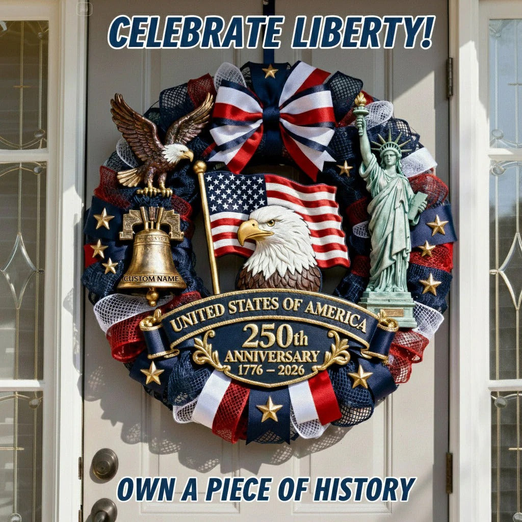 Personalized Patriot Custom Wood Sign for US 250th Anniversary Home Decor GradoCreations