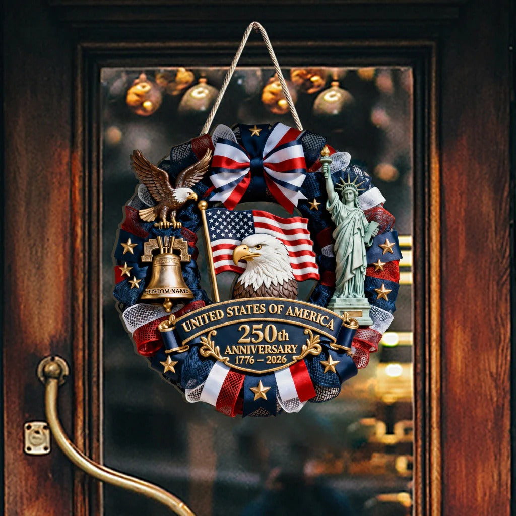 Personalized Patriot Custom Wood Sign for US 250th Anniversary Home Decor GradoCreations