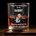 Personalized Whiskey Glass Custom Art Gift for Dad - First Father's Day Whiskey Glass GradoCreations