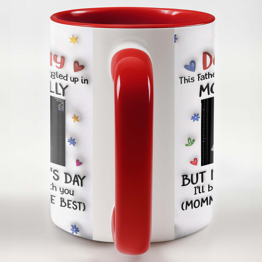 Personalized Accent Mug Custom Ultrasound Photo Gift for Dad Accent Mug GradoCreations