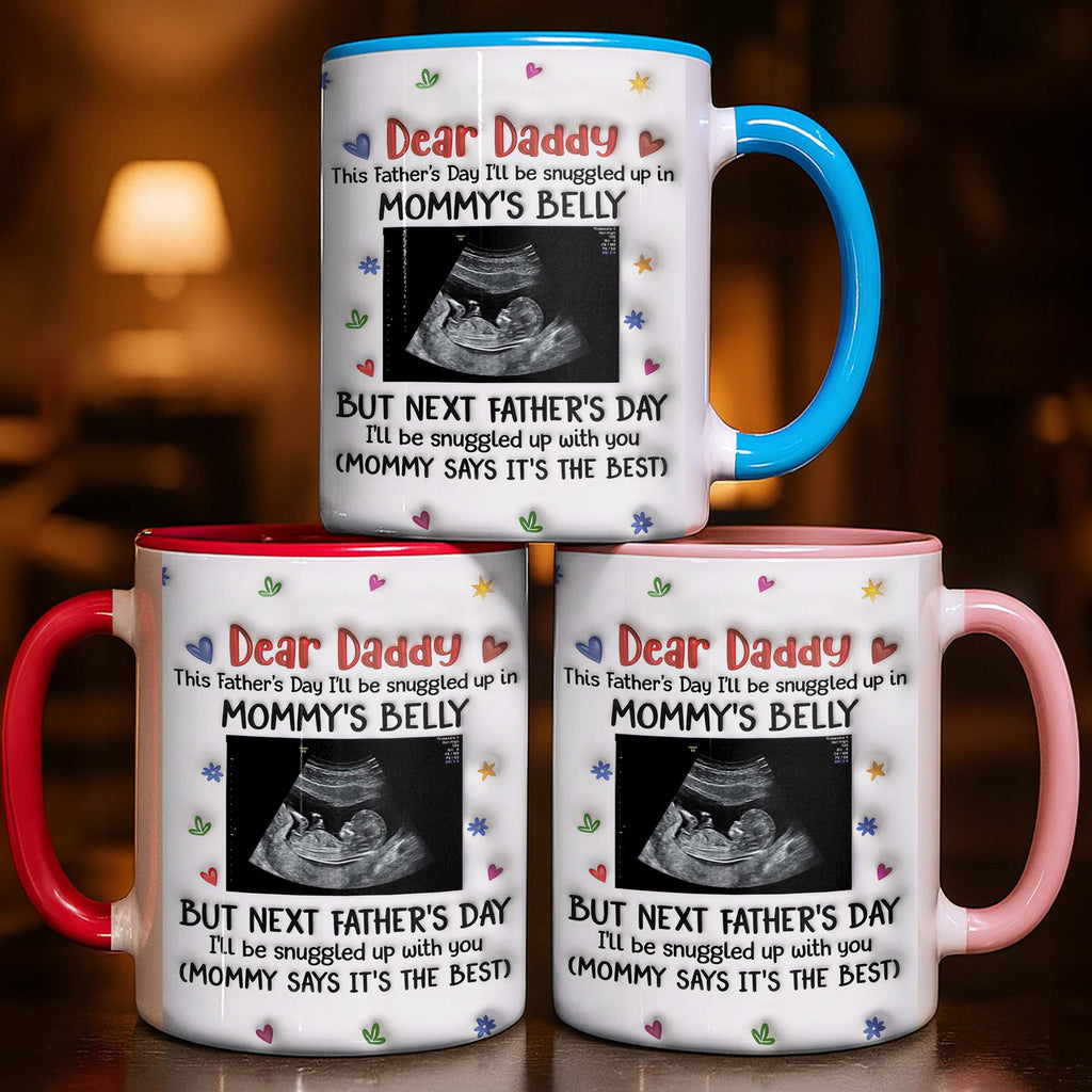 Personalized Accent Mug Custom Ultrasound Photo Gift for Dad Accent Mug GradoCreations