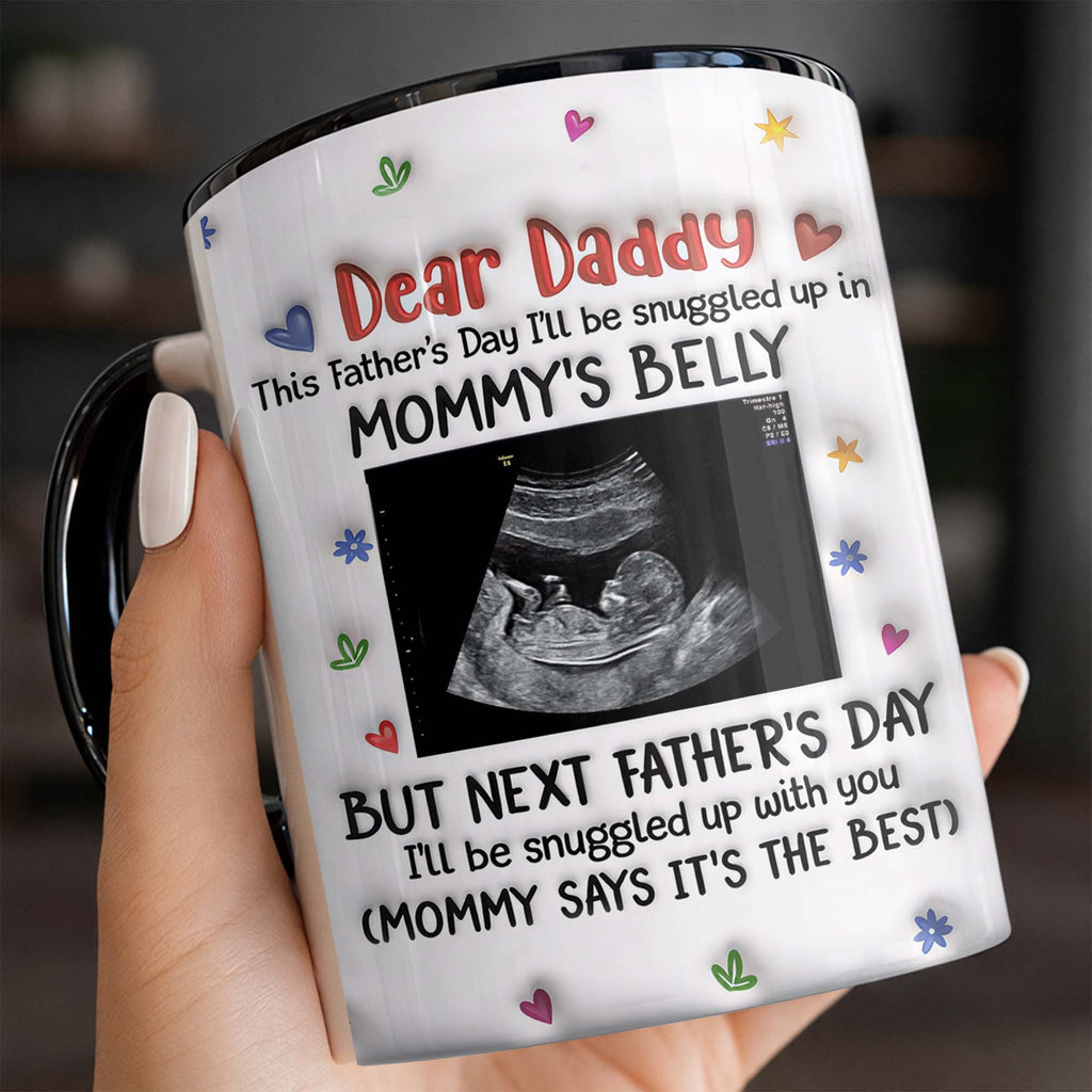 Personalized Accent Mug Custom Ultrasound Photo Gift for Dad Accent Mug GradoCreations