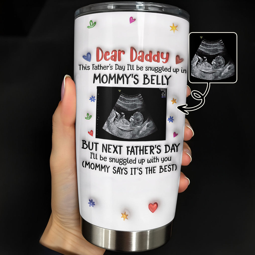 Personalized Stainless Steel Tumbler for Dad Ultrasound Photo Gift Tumbler GradoCreations