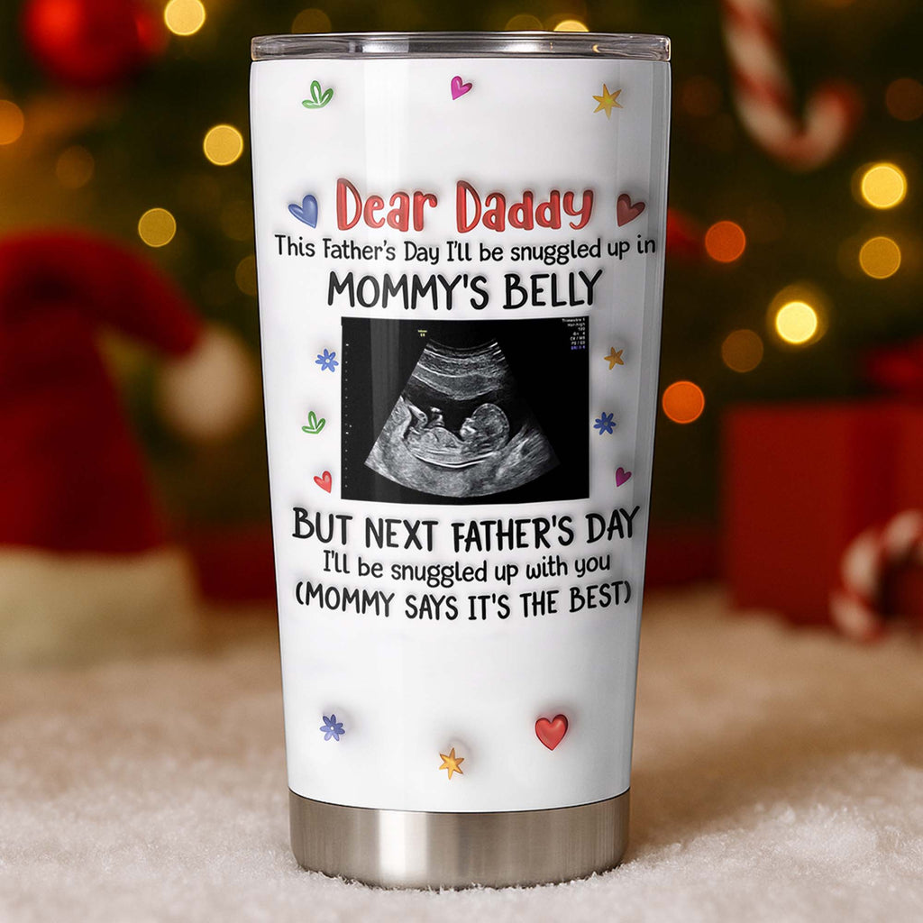 Personalized Stainless Steel Tumbler for Dad Ultrasound Photo Gift Tumbler GradoCreations