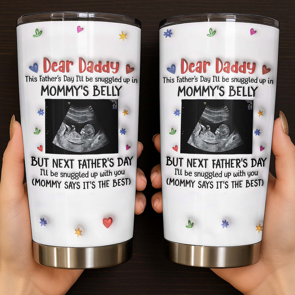 Personalized Stainless Steel Tumbler for Dad Ultrasound Photo Gift Tumbler GradoCreations