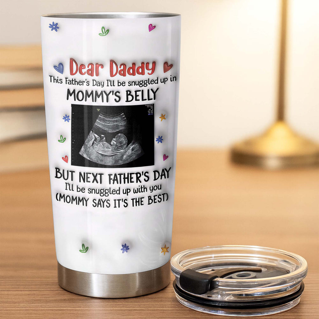 Personalized Stainless Steel Tumbler for Dad Ultrasound Photo Gift Tumbler GradoCreations