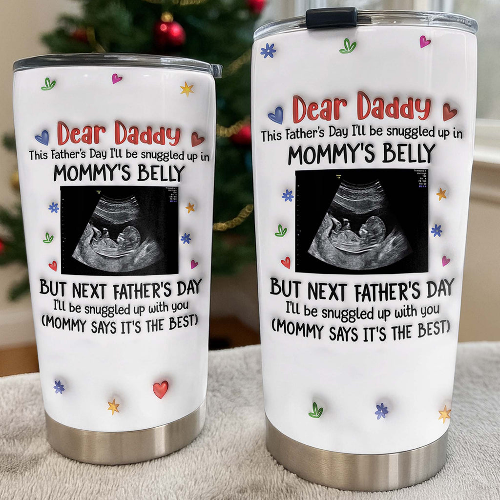 Personalized Stainless Steel Tumbler for Dad Ultrasound Photo Gift Tumbler GradoCreations