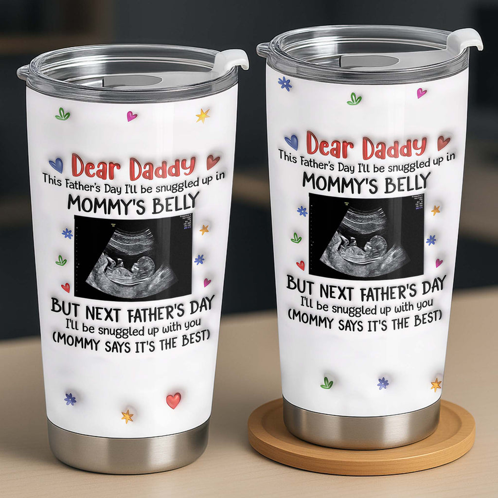 Personalized Stainless Steel Tumbler for Dad Ultrasound Photo Gift Tumbler GradoCreations
