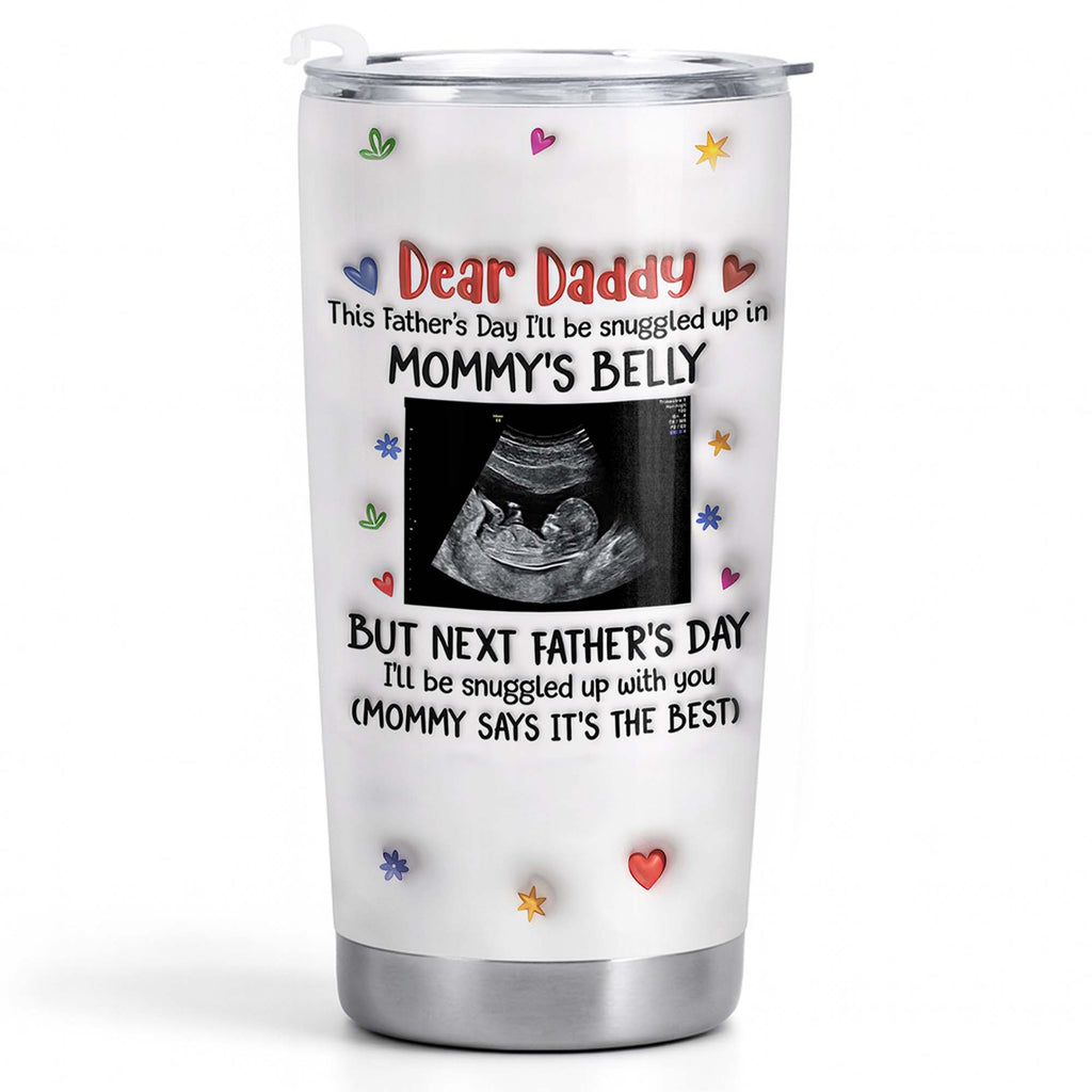 Personalized Stainless Steel Tumbler for Dad Ultrasound Photo Gift Tumbler GradoCreations