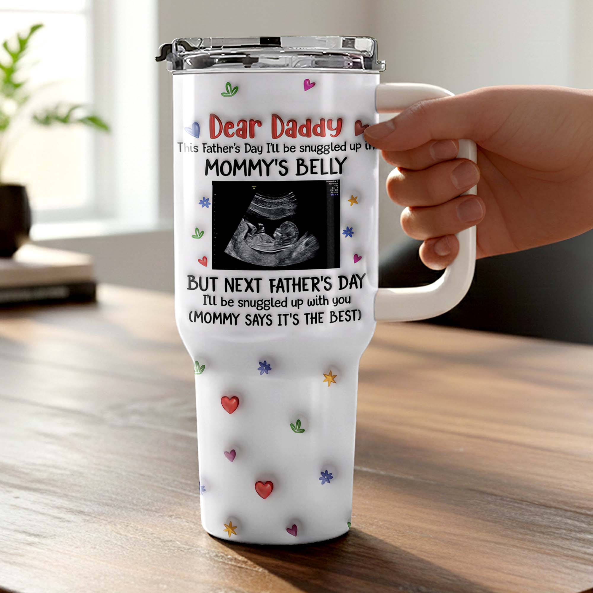 Personalized 40oz Tumbler for Dad with Ultrasound Design Gift