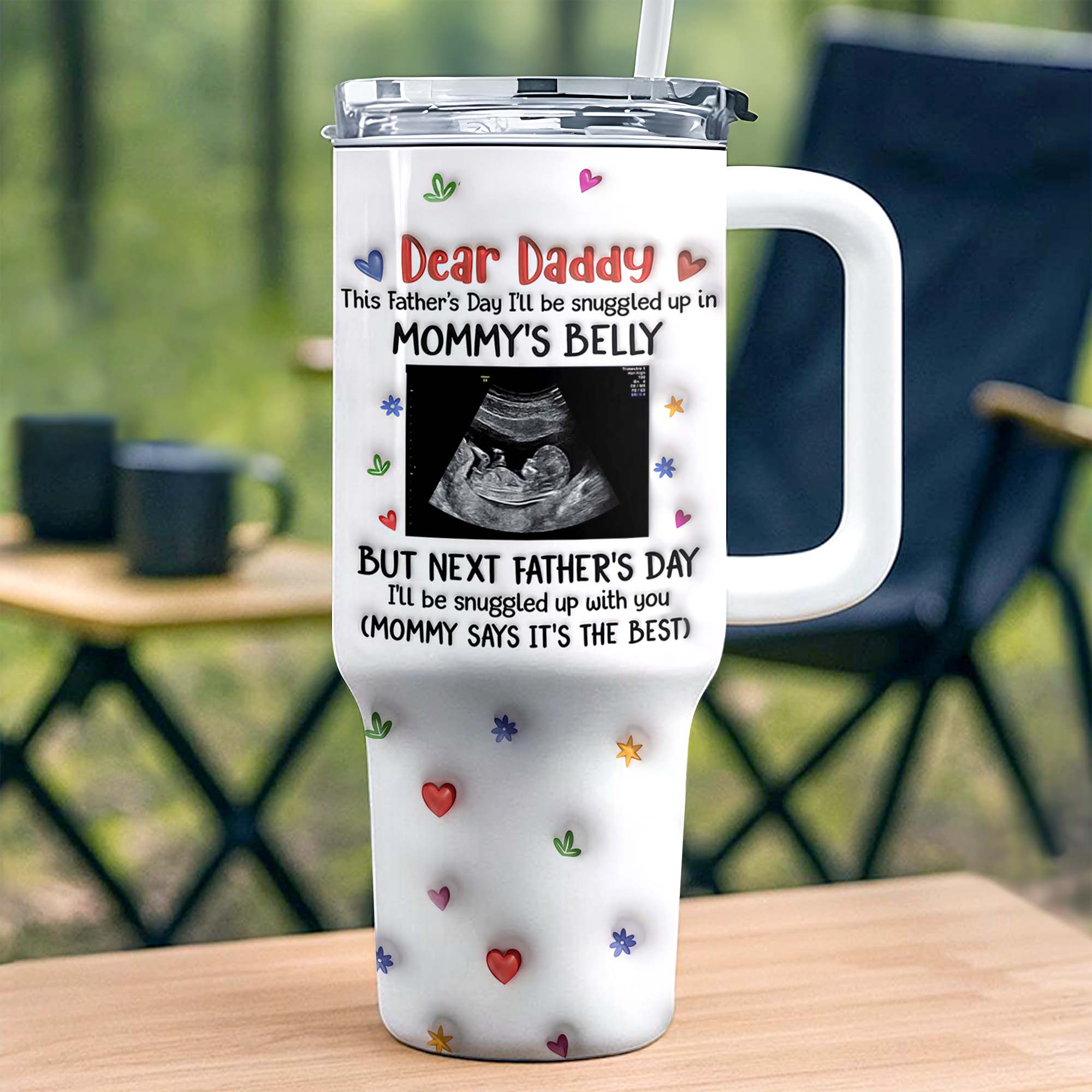 Personalized 40oz Tumbler for Dad with Ultrasound Design Gift 40oz Tumbler GradoCreations