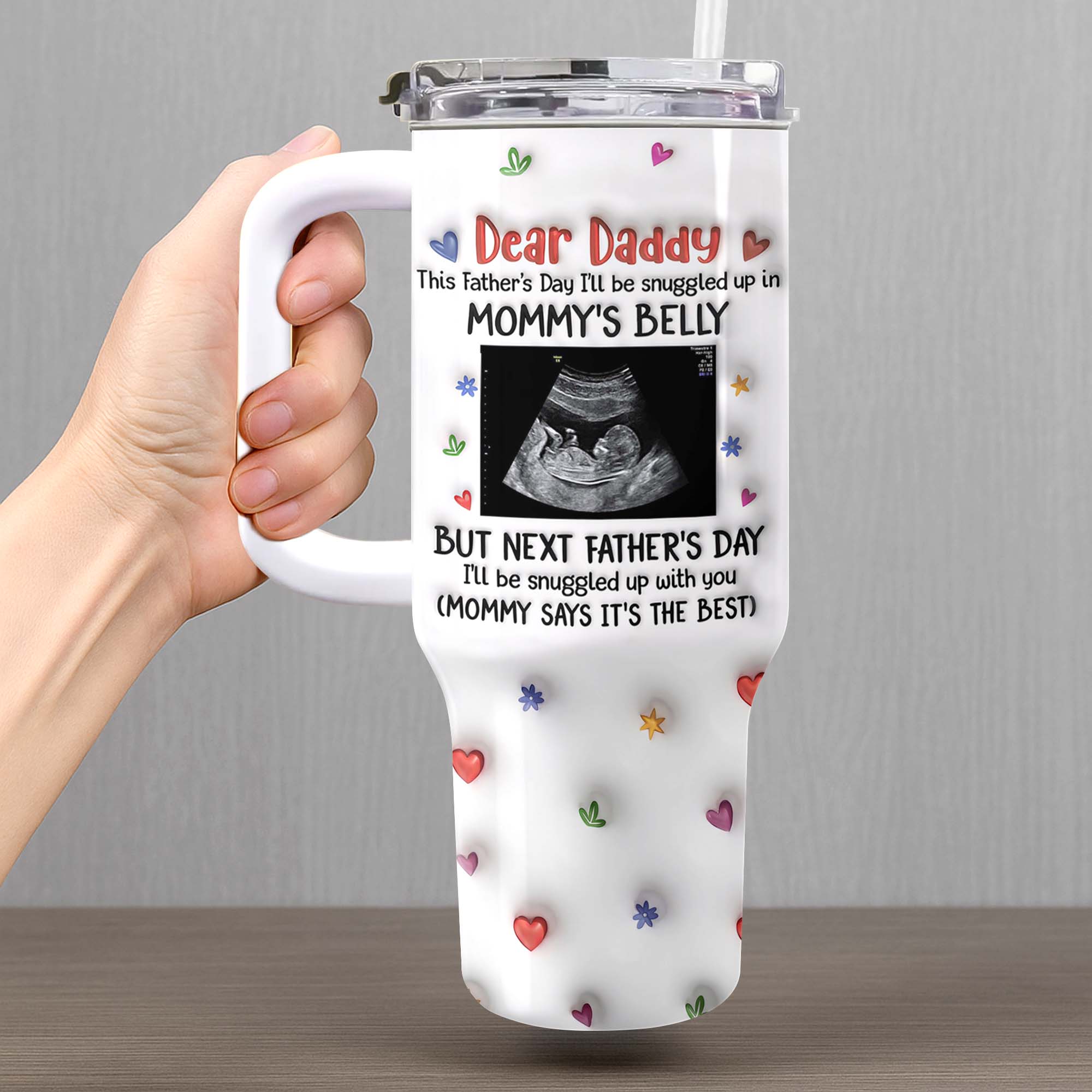 Personalized 40oz Tumbler for Dad with Ultrasound Design Gift 40oz Tumbler GradoCreations