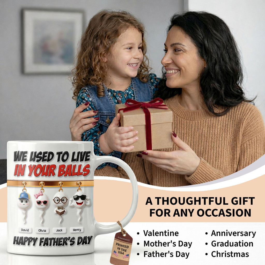 Personalized Funny Father's Day Coffee Mug Custom Art Gift for Dad Edge-to-edge Mug GradoCreations